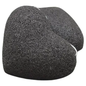 Konjac přírodní pleťová houbička Černé aktivní bambusové uhlí Srdce