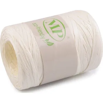 Příze Lýko rafie k pletení tašek - přírodní, šíře 5-8 mm - 1 (201) krémová světlá