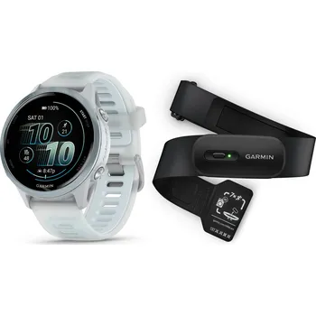 Hodinky Garmin Forerunner 570 - 42mm Cloud Blue hliníková luneta, poloprůhledný řemínek Whitestone/Cloud Blue + hrudní pás HRM 200 Bundle + možnost výměny do 90 dní