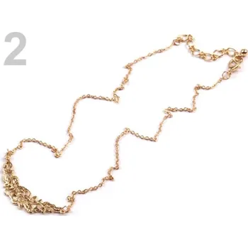 Náhrdelník Kovový náhrdelník s růžičkou (1 ks) - 2 zlatá