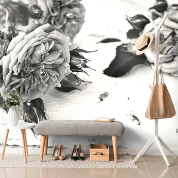 Fototapeta Dovido Fototapeta černobílé růže v rozkvětu