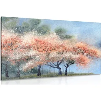 Obraz Dovido Obraz kvetoucí stromy v akvarelovém provedení