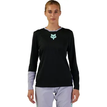 cyklistický dres cyklo dres dámský FOX W Defend Race Ls Jersey, Black - S