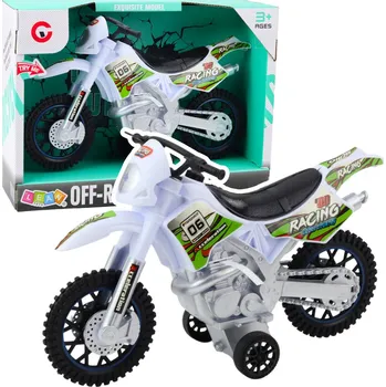 autíčko LEAN Toys Moto Kros Off-Road Světla Zvuky Bílý
