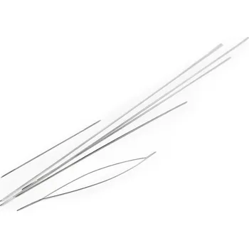 Rozevírací jehla na korálky mix velikostí v tubě 6 ks - nikl