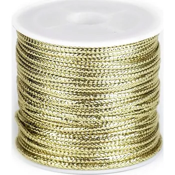 Dutinka s lurexem šíře 2 mm plochá návin 30 metrů - 2 zlatá sv.