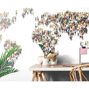 Tapeta Dovido Samolepící tapeta mapa světa sestávající z lidí