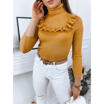 Dámský svetr Dstreet Dámský žlutý svetr Noah v neobyčejném provedení