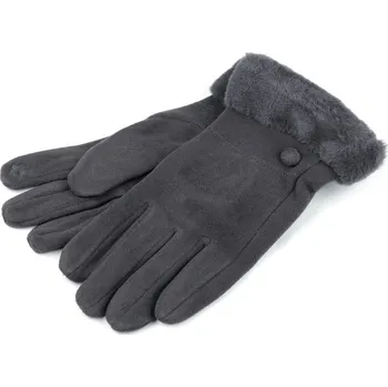 Rukavice Dámské rukavice s kožešinou, dotykové - 1 šedá