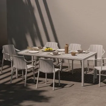 Zahradní sestava Nardi Jídelní sestava Tevere a Tiberina Jídelní sestava Tevere 147-211 a 6x Tiberina Armchair Tortora