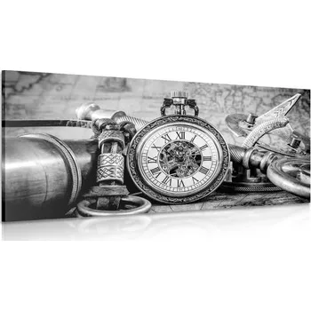 Obraz Dovido Obraz hodinky z minulosti v černobílém provedení
