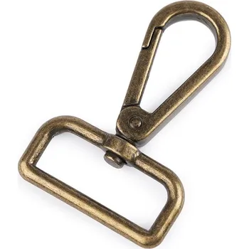 Galanterie Kovová karabina průvlek 30 mm - 4 staromosaz