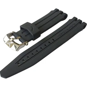 Řemínek na hodinky Silikonový řemínek Vostok Europe pro Energia YN84-575A538 - černý/lesklá spona + 5 let záruka a dárek ZDARMA