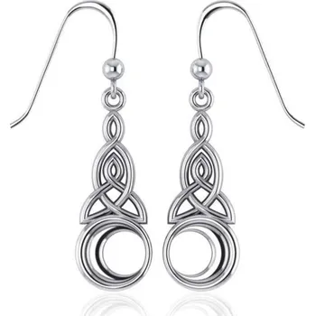 Náušnice LUNA, měsíční stříbrné náušnice s propletenci