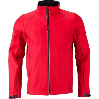 Pánská softshellová bunda James & Nicholson (Daiber) Pánská softshellová bunda 2v1 JN1122 - Červená / černá | L