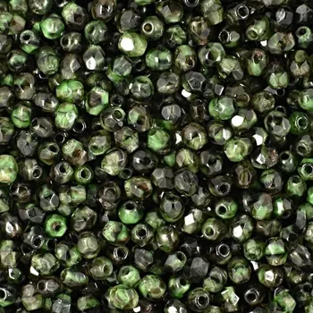 Dětské navlékací korálky Manumi české broušené korálky 3 mm Green White Black