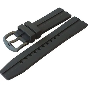Řemínek na hodinky Silikonový řemínek Vostok Europe pro Expedition Compact - černý/černá spona + 5 let záruka a dárek ZDARMA