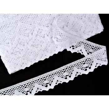 Krajka Bílá bavlněná paličkovaná krajka 75261 šíře 40 mm METRÁŽ