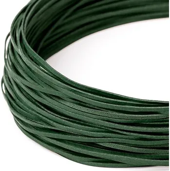 Řemínek na hodinky Manumi plochý kožený řemínek 110 cm zelený