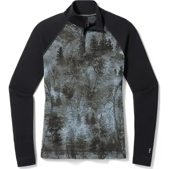 dámské funkční triko SMARTWOOL W CLASSIC THERMAL MERINO BL 1/4 ZIP black forest - L
