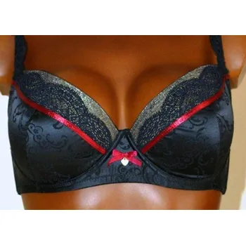 Podprsenka Vyztužená podprsenka Niger s bordó - černá s červenou - 85 F