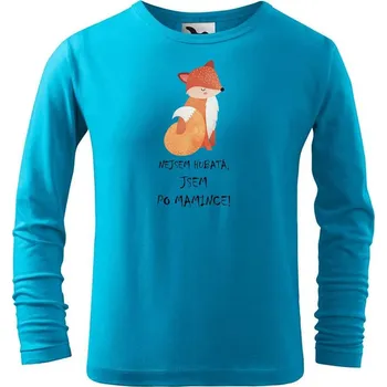 Chlapecké tričko DOBRÝ TRIKO Dětské triko s potiskem dl. rukáv Liška Velikost: 158/12 let, Barva: Tyrkysová