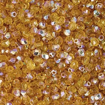 Dětské navlékací korálky Manumi české broušené korálky 3 mm Dark Topaz AB