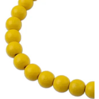 Korálek Manumi české dřevěné korálky 10 mm žluté