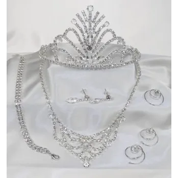 Souprava šperků Soupravy bižuterie - Svatební bižuterie - 5801-0158+5802-0062+5803-0019+5805-0055+5806-0037 - S00 - Krystal - stříbro