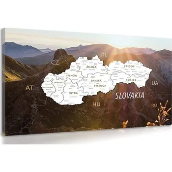 Obraz Dovido Obraz mapa Slovenska s pozadím hor