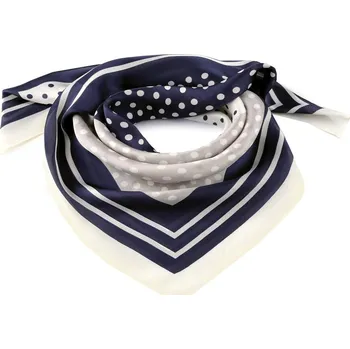 Šátek Saténový šátek puntík 70x70 cm - 1 modrá tmavá