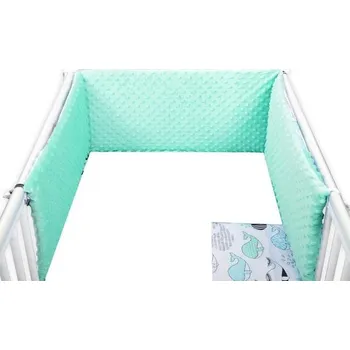 Příslušenství pro dětskou postel a kolébku Tomi Mantinel do postýlky 180cm minky - velryba zelená