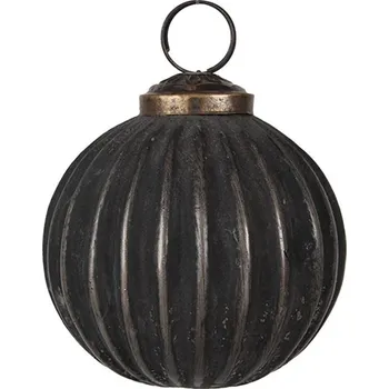 Vánoční ozdoba Granitová antik skleněná vánoční ozdoba koule Noirre - Ø 7*7 cm