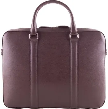 John & Paul Kožená taška na notebook John & Paul - tmavě hnědá