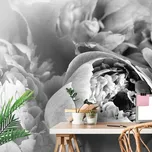 Dovido Tapeta černobílé lupínky květu