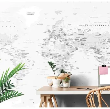 Tapeta Dovido Samolepící tapeta klasická černobílá mapa s okrajem