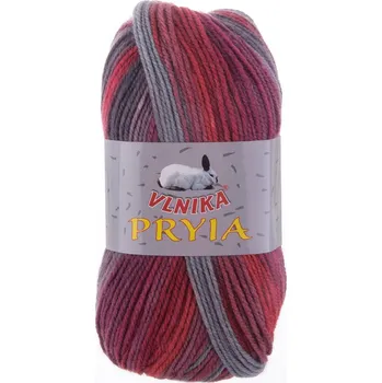 Galanterie Akrylová pletací příze Pryia 100 g - 126 odstíny bordó šedé