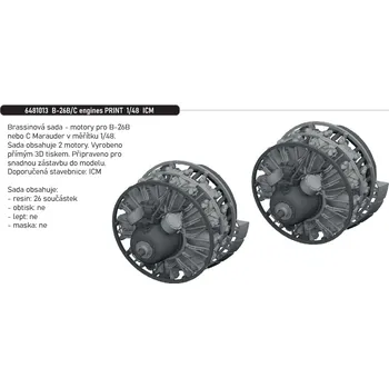 Plastikový model Eduard 1/48 B-26B/C engines PRINT (ICM)