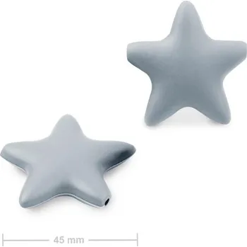 Dětské navlékací korálky Silikonové korálky hvězdička 45x45 mm Dim Grey