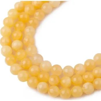 Dětské navlékací korálky Korálky z minerálu Kalcit žlutý 6 mm