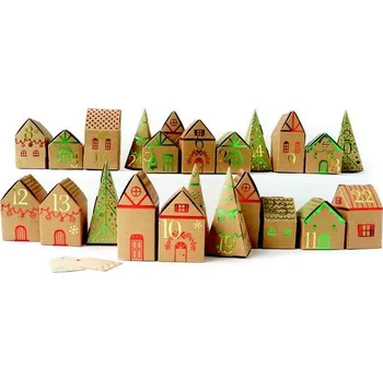 kreativní sada Graine Creative Sada na výrobu adventního kalendáře vánoční vesnička kraftová