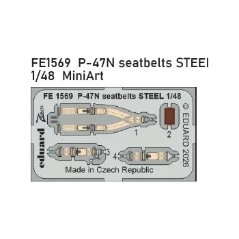 Plastikový model Eduard 1/48 P-47N seatbelts STEEL (MINIART)