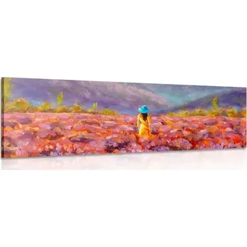 Obraz Dovido Obraz dívka ve žlutých šatech v levandulovém poli