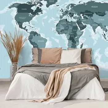Tapeta Dovido Tapeta mapa s modrým nádechem