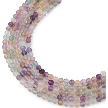 Dětské navlékací korálky Korálky z minerálu Fluorit 2 mm broušené