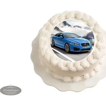 Jedlá dekorace na dort breAd. & edible Jedlý papír pro kluky a chlapy milující rychlá auta - Jaguár 20 cm