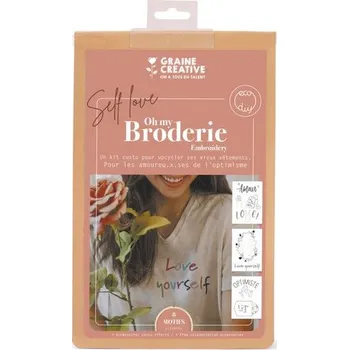 kreativní sada Graine Creative Sada na upcyklaci oděvů vyšíváním Love yourself