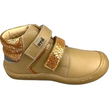 Dívčí baleríny Dětská celoroční obuv KTR - béžová + zlatá - 25
