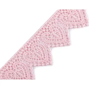 Krajka Vzdušná krajka šíře 35 mm METRÁŽ - 3 růžová sv.