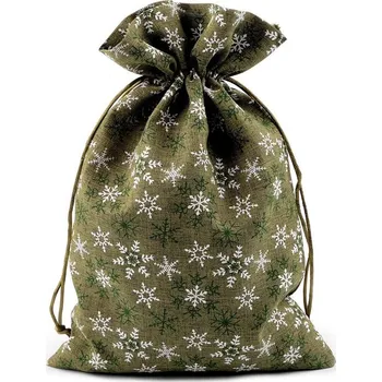 Bytová dekorace Dárkový vánoční / mikulášský pytlík 20x30 cm - 4 zelená